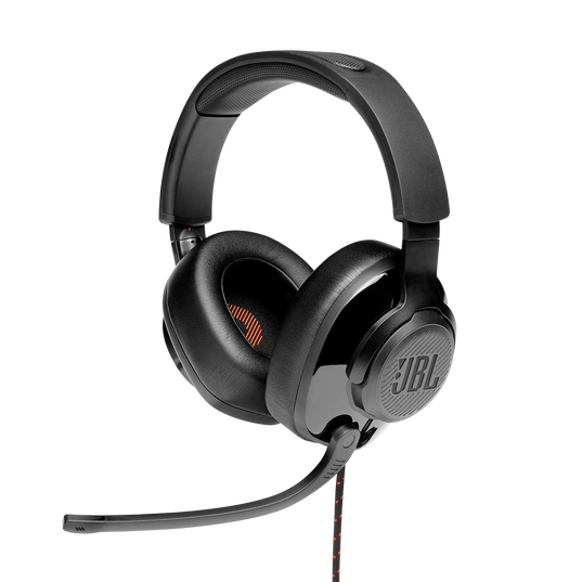 JBL Quantum 300 - Black - Hybrid wired over-ear PC gaming headset with flip-up mic - Hero